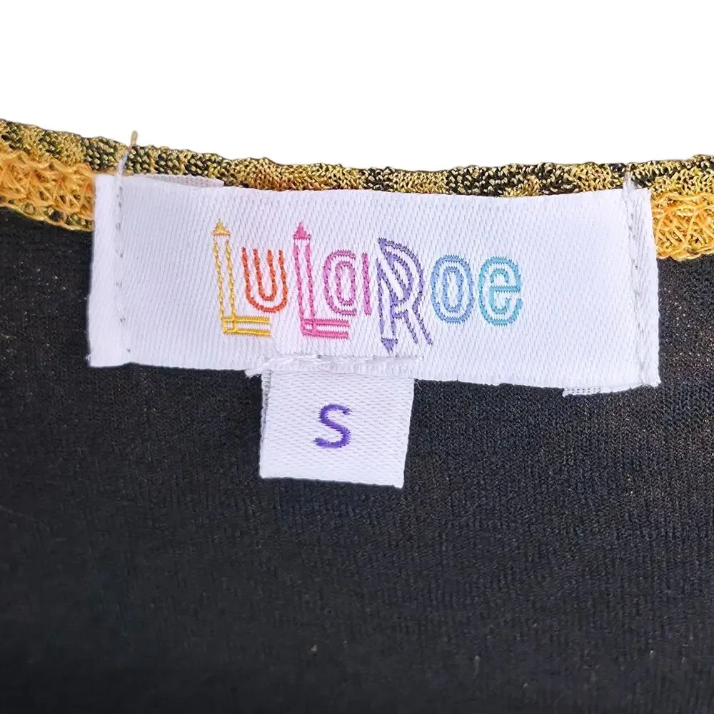 LuLaRoe Sarah Cardigan Small Floral Golden Mustard Jacquard Longline Duster